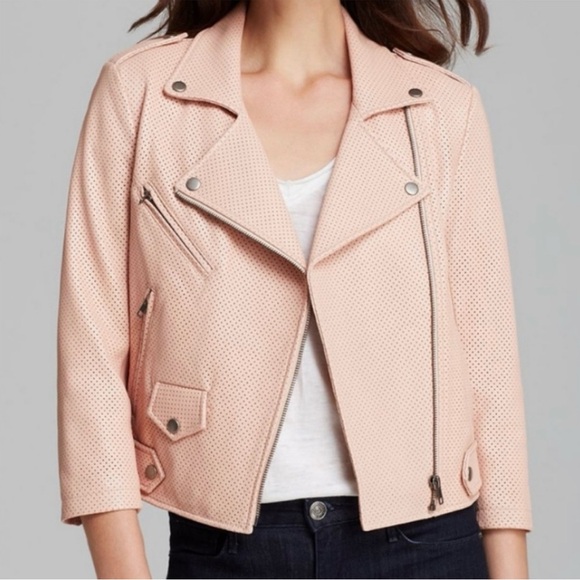 Rebecca Minkoff Blush Lambskin Leather Jacket - Picture 7 of 10